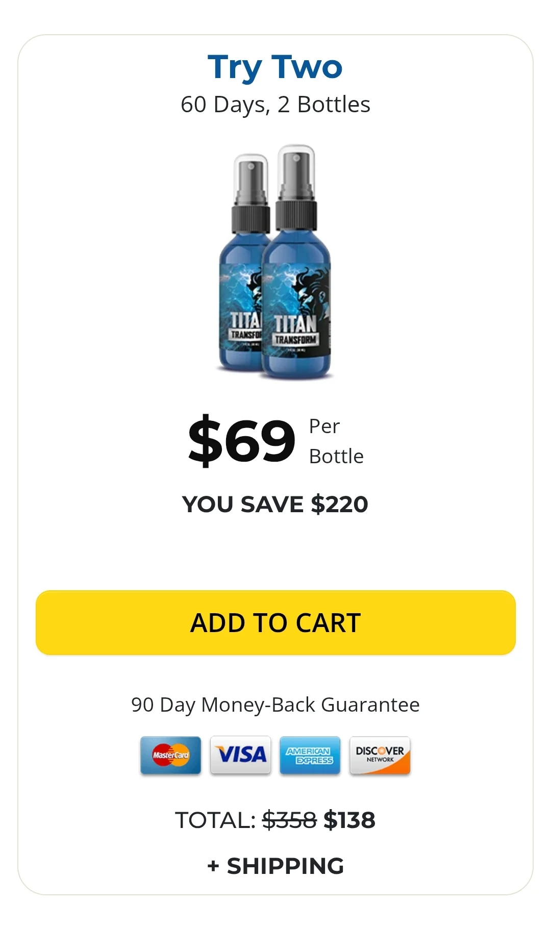 Titan Transform - 2 Bottles Price
