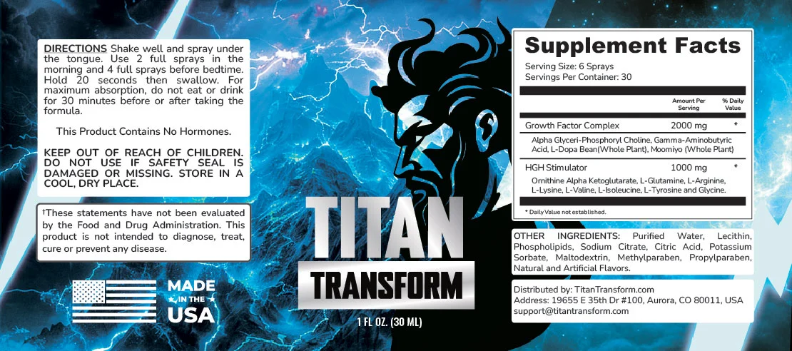 Titan Transform Supplement facts
